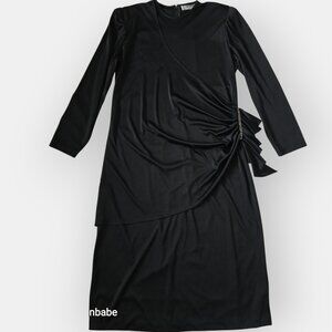 1980's Made in Canada stretchy black cocktail dress